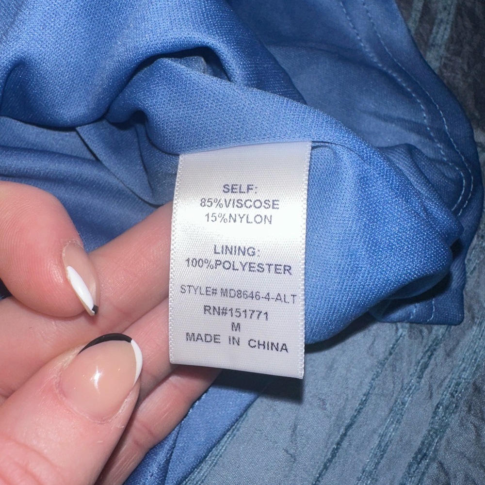 NWT Altar’d State Size Medium Blue Textured Striped Tie Straps Dress - Picture 12 of 14